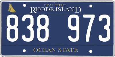 RI license plate 838973