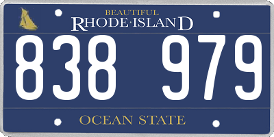 RI license plate 838979