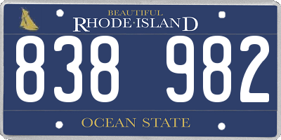 RI license plate 838982