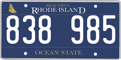 RI license plate 838985