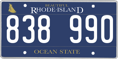 RI license plate 838990