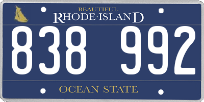 RI license plate 838992