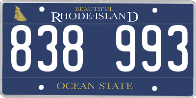 RI license plate 838993