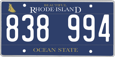 RI license plate 838994