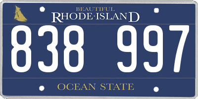 RI license plate 838997