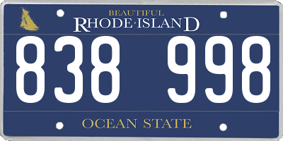RI license plate 838998