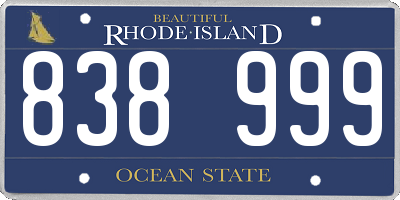 RI license plate 838999