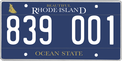 RI license plate 839001