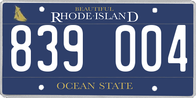 RI license plate 839004