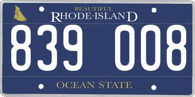 RI license plate 839008