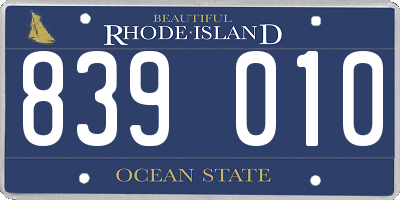 RI license plate 839010