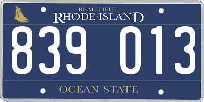 RI license plate 839013