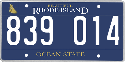 RI license plate 839014