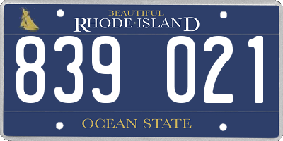 RI license plate 839021