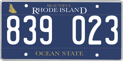 RI license plate 839023