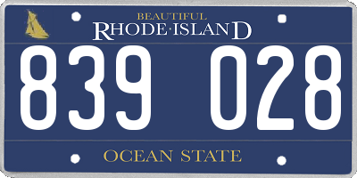 RI license plate 839028