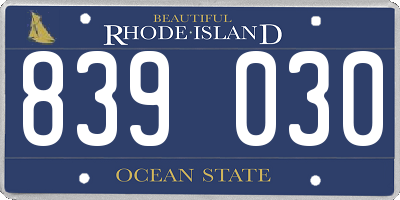RI license plate 839030