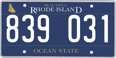 RI license plate 839031