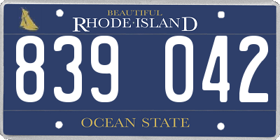 RI license plate 839042