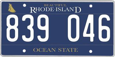 RI license plate 839046