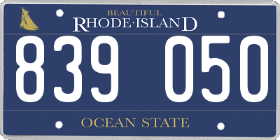 RI license plate 839050