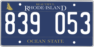 RI license plate 839053