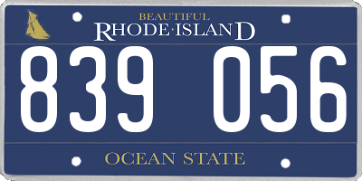 RI license plate 839056