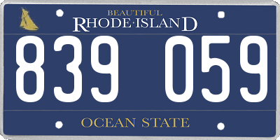 RI license plate 839059