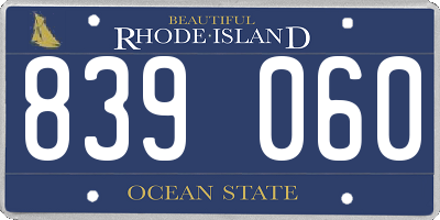 RI license plate 839060