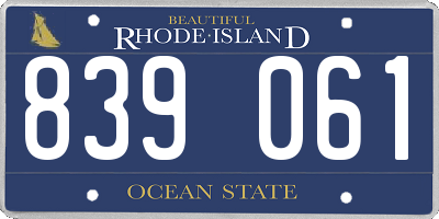RI license plate 839061