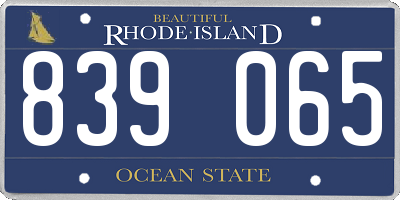 RI license plate 839065