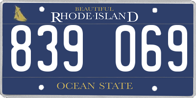 RI license plate 839069