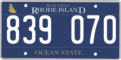 RI license plate 839070