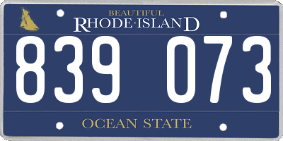 RI license plate 839073