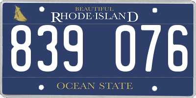 RI license plate 839076