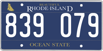 RI license plate 839079