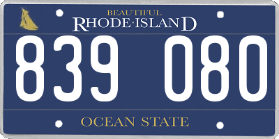 RI license plate 839080