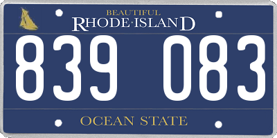 RI license plate 839083