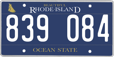 RI license plate 839084