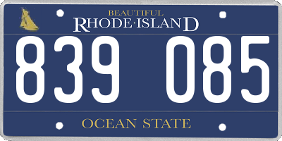 RI license plate 839085