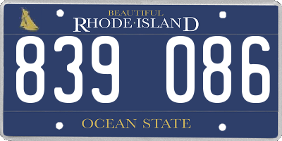 RI license plate 839086