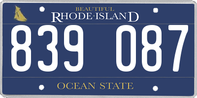 RI license plate 839087