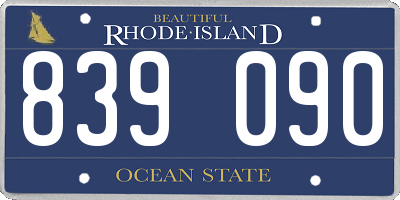 RI license plate 839090