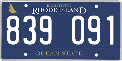 RI license plate 839091