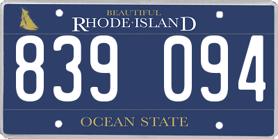 RI license plate 839094