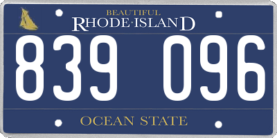 RI license plate 839096