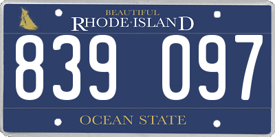 RI license plate 839097