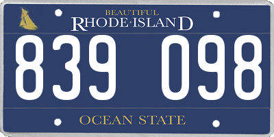 RI license plate 839098
