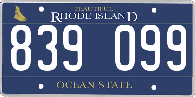 RI license plate 839099