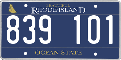 RI license plate 839101